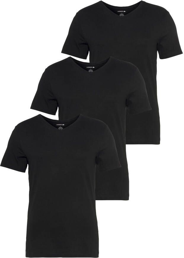 Lacoste Shirt met V-hals in een effen look (Set van 3)