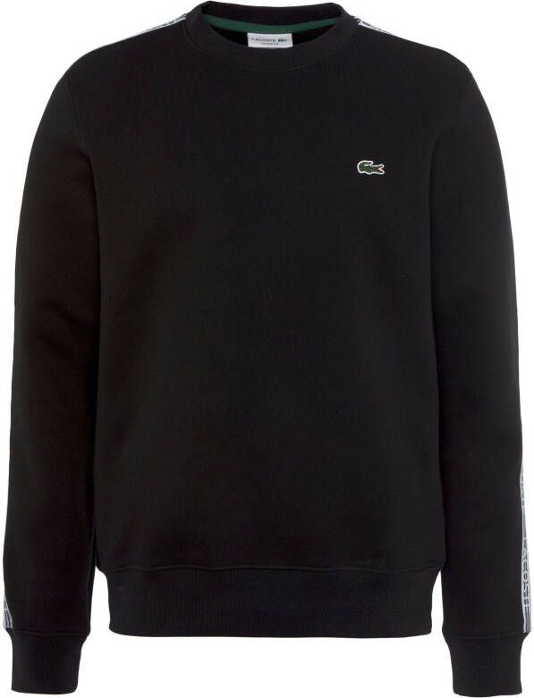 Lacoste Heren Jogger Sweatshirt met Geribbelde Kraag en Geborduurd Krokodillenlogo Black Heren