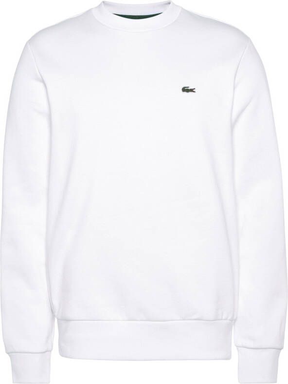 Lacoste Witte Heren Sweatshirt met Geribbelde Zoom en Manchetten White Heren