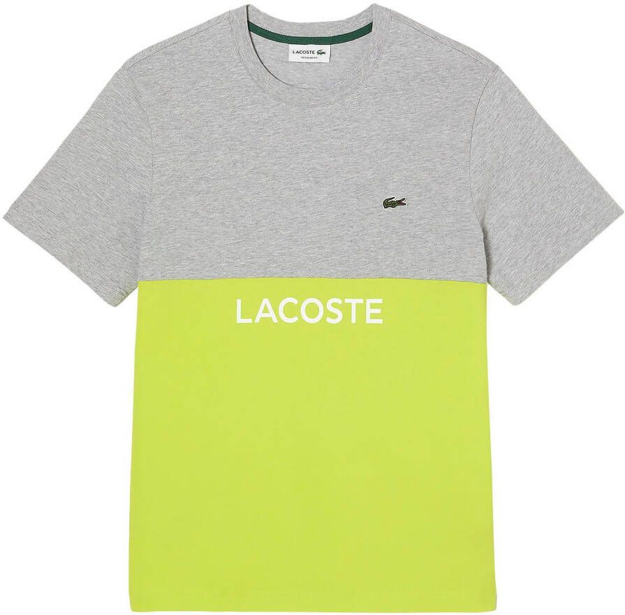 Lacoste Heren Color Block T-Shirt Th8372 Grijs Heren