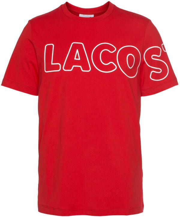 Lacoste Heren T-shirt van 100% katoen Red Heren