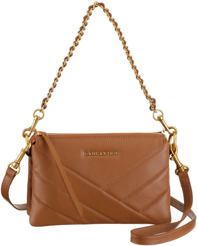 LANCASTER Schoudertas Clutch S soft matelassé met goudkleurige details