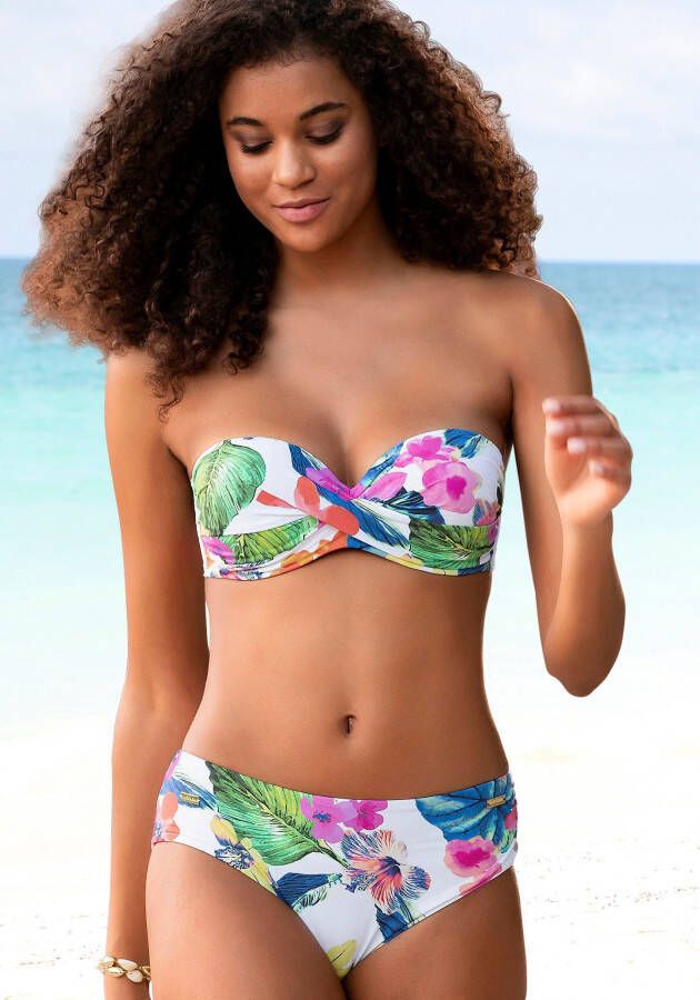 Lascana Beugelbikini in bandeaumodel zomers gedessineerd
