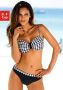 Lascana Beugelbikini zwart-witte ruitprint - Thumbnail 1