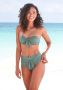 Lascana voorgevormde strapless bandeau bikinitop olijfgroen - Thumbnail 2