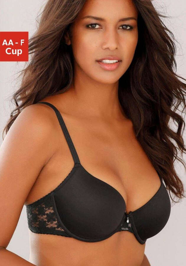 Lascana Bh met steuncups met rug van gebloemde elastische kant dessous
