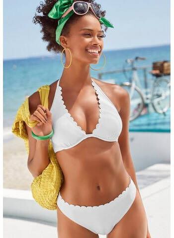 Lascana Bikinitop met beugels Scallop met gelaserde gegolfde rand