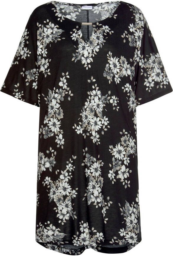 Lascana Lang shirt met subtiele bloemenprint blousejurk met wijde mouwen