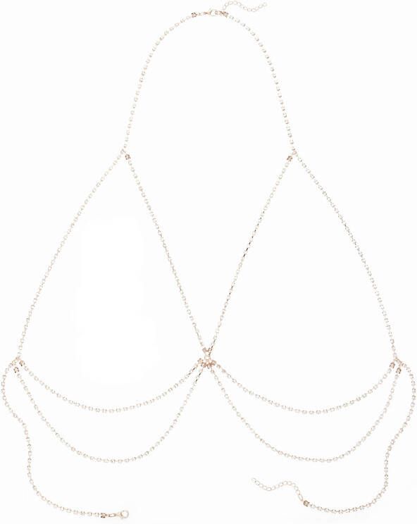 Lascana Lange ketting met strass lichaamsketting kettingriem bikiniketting halsketting