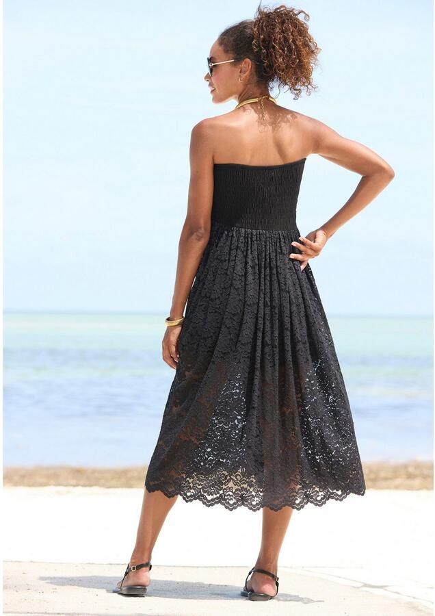 Lascana 2-in-1-jurk van gebloemd kant zomerjurk of maxirok elastisch - Foto 3
