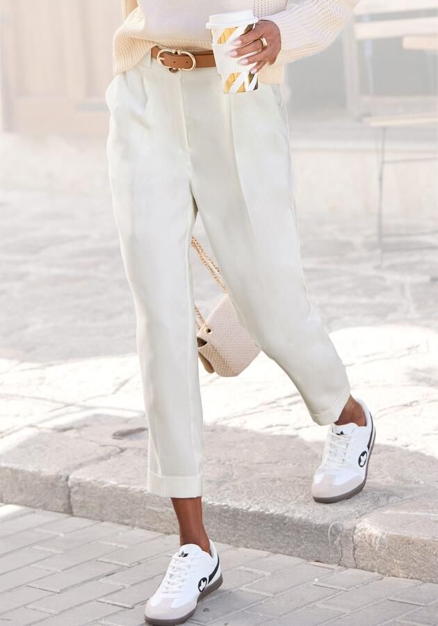 Lascana 7 8 broek met persvouwen smalle pijp - Foto 7