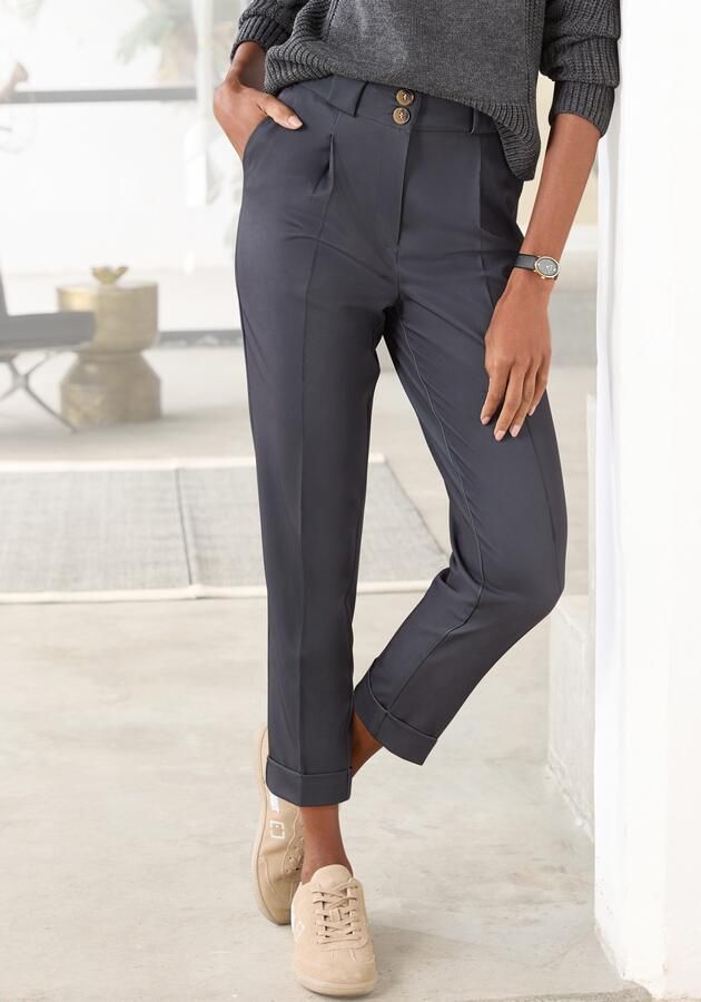 Lascana 7 8 broek met persvouwen smalle pijp - Foto 6