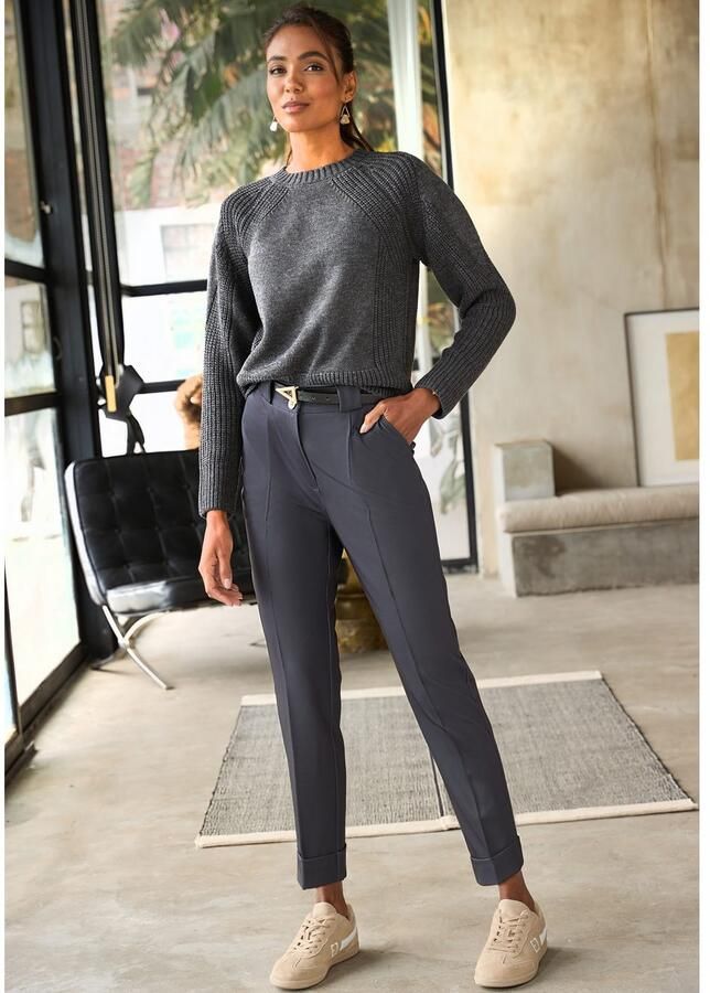 Lascana 7 8 broek met persvouwen smalle pijp - Foto 2