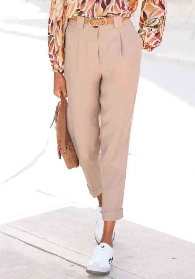 Lascana 7 8 broek met persvouwen smalle pijp - Foto 7