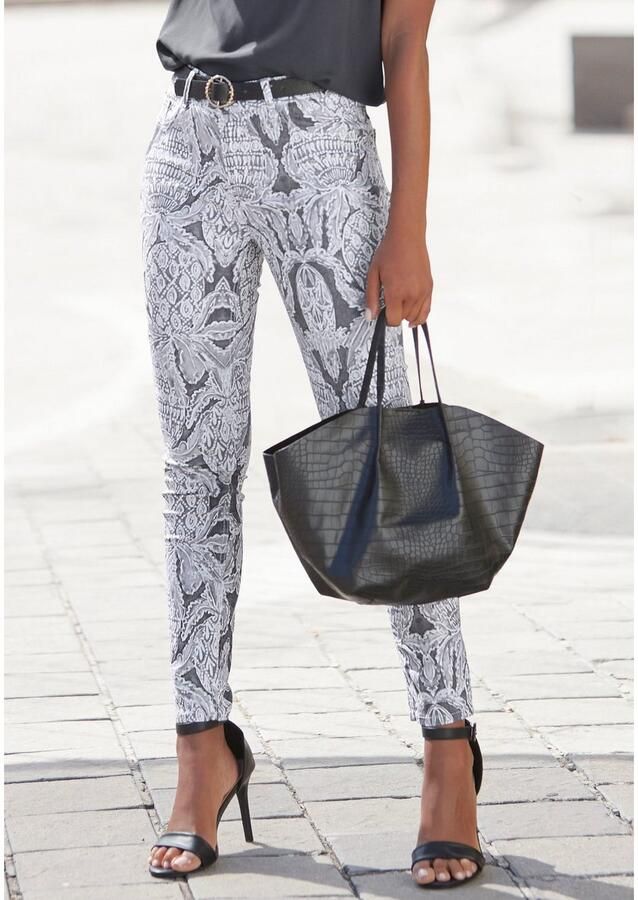 Lascana 7 8-jegging met alloverprint smalle pasvorm super-stretch kwaliteit - Foto 3