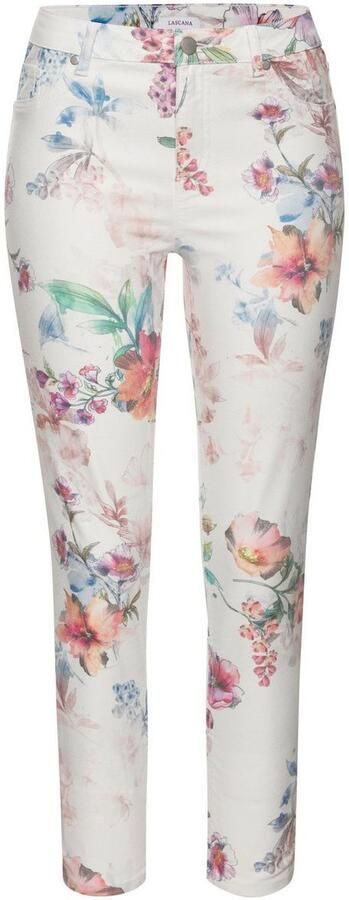 Lascana 7 8-jegging met bloemenprint skinny jeans van elastische katoenmix - Foto 5