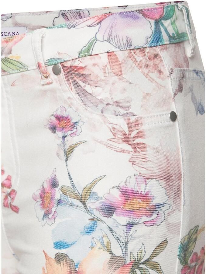 Lascana 7 8-jegging met bloemenprint skinny jeans van elastische katoenmix