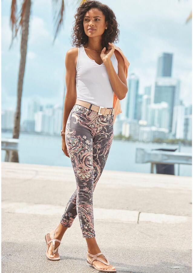 Lascana 7 8-jegging met paisley-print smalle pasvorm super-stretch-kwaliteit - Foto 4