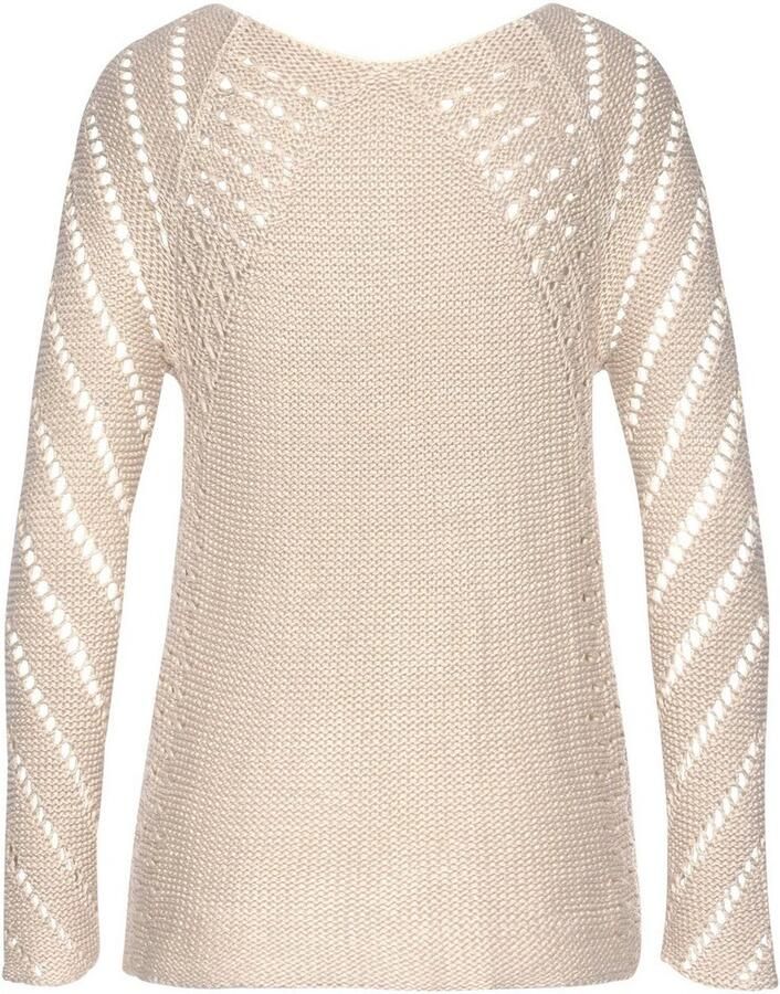 Lascana Ajourtrui met geweldig ajour gebreid patroon strandtrui licht transparant