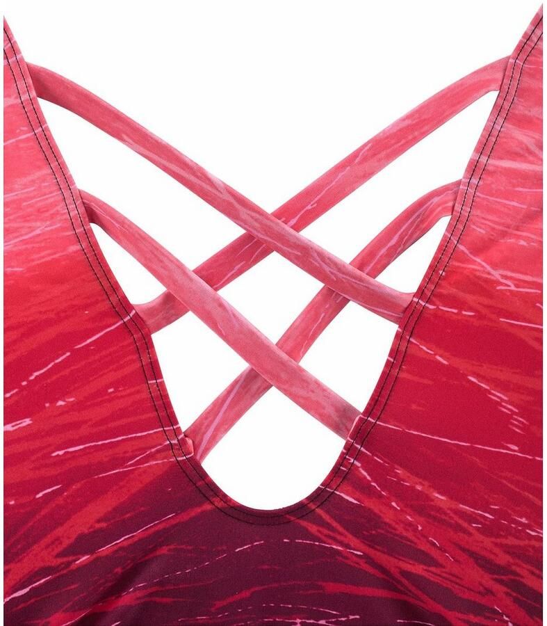 Lascana corrigerend badpak met kleurverloop rood zwart - Foto 2