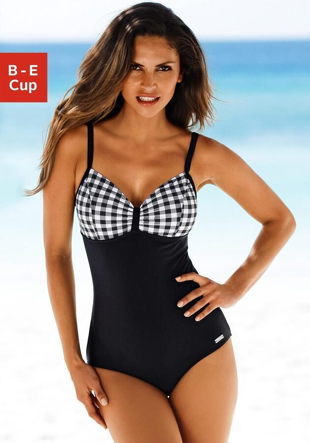 Lascana Badpak met zwart-witte contrastdetails en modellerend effect - Foto 5