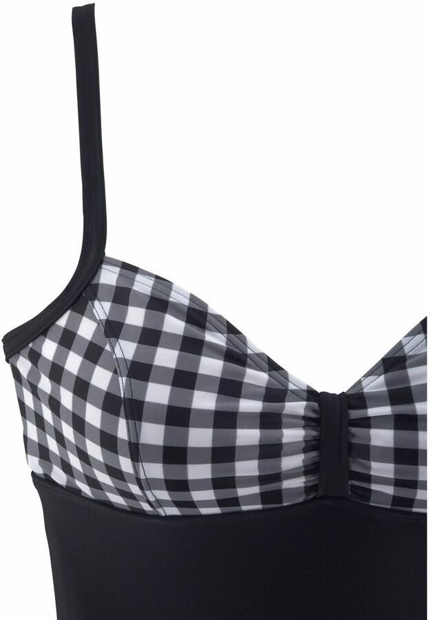 Lascana Badpak met zwart-witte contrastdetails en modellerend effect - Foto 3