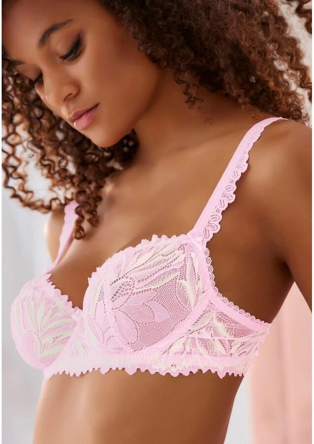 Lascana Balconette-bh met opvallende kanten bandjes dessous