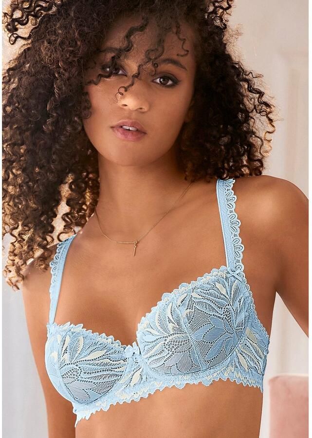 Lascana Balconette-bh met opvallende kanten bandjes dessous