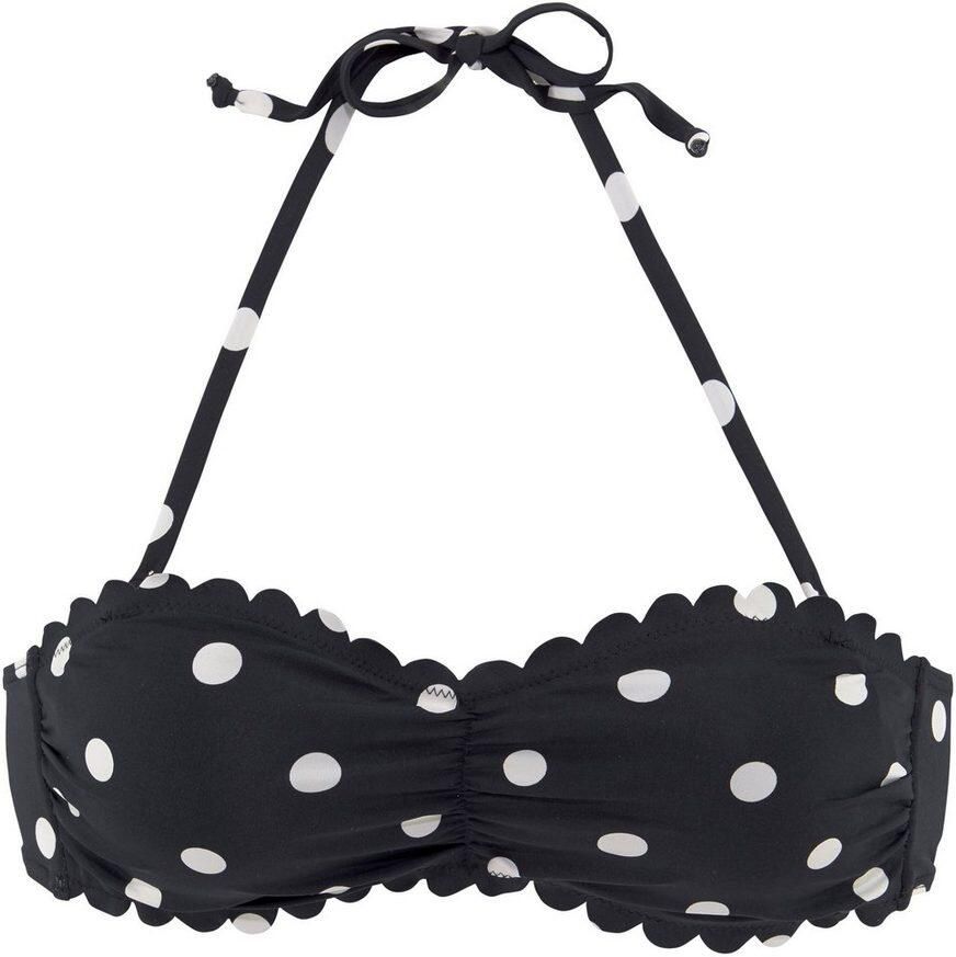 Lascana Bandeau-bikinitop Jada met schulprandjes en stippeltjesprint