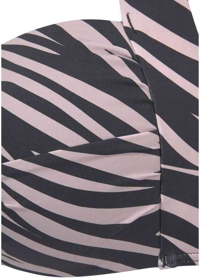 Lascana voorgevormde halter bikinitop zwart grijs - Foto 3