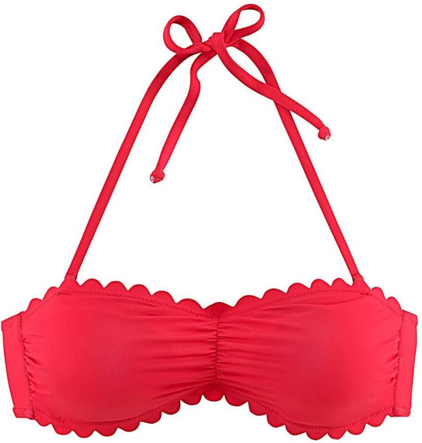 Lascana Bandeau-bikinitop Scallop met gelaserd schulprandje