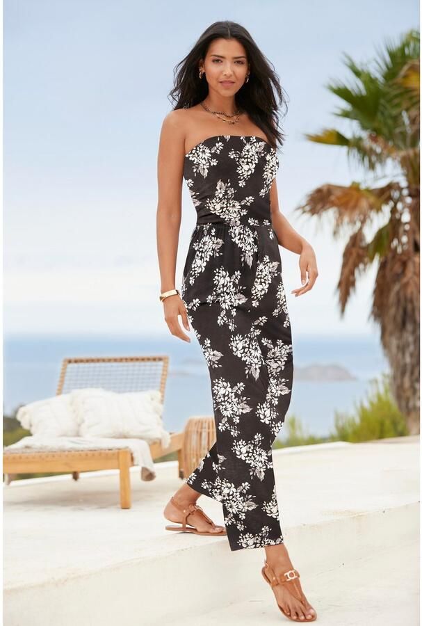Lascana Bandeau-jumpsuit met all-over print