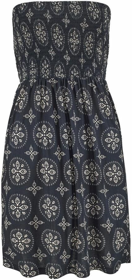 Lascana Bandeaujurk met gesmokte bovenkant in alloverprint schoudervrij zomerjurk - Foto 8