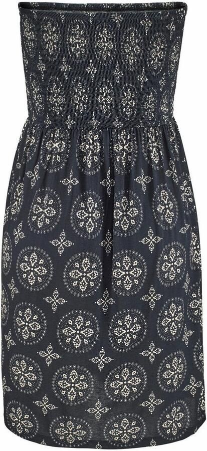 Lascana Bandeaujurk met gesmokte bovenkant in alloverprint schoudervrij zomerjurk - Foto 7