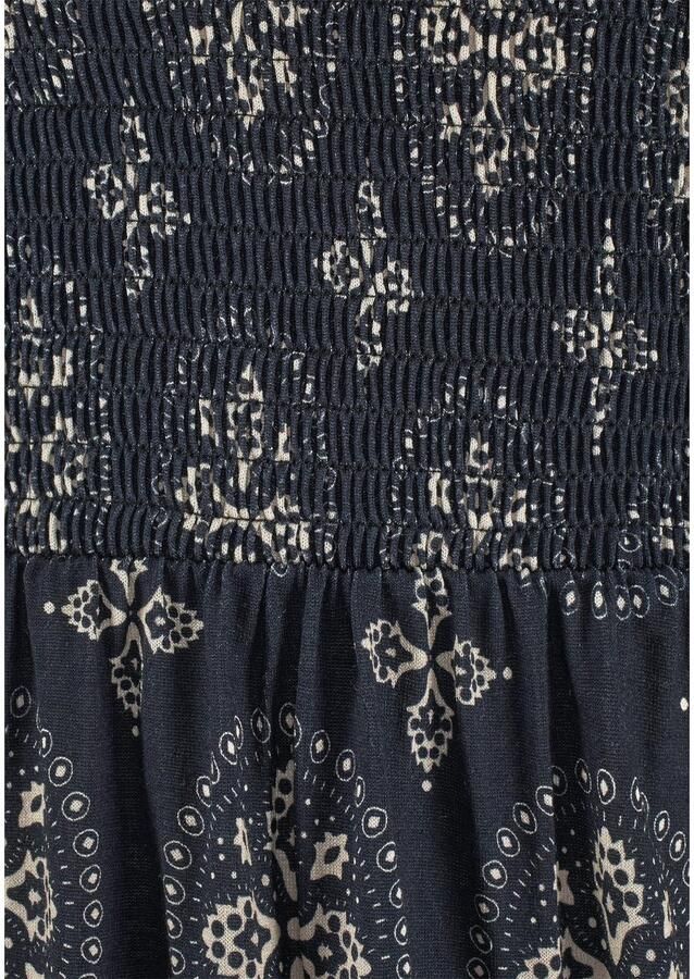 Lascana Bandeaujurk met gesmokte bovenkant in alloverprint schoudervrij zomerjurk - Foto 3