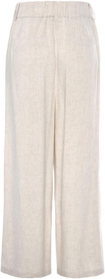 Lascana Bandplooibroek met zakken en knoopdetail wijd been linnenbroek zomershort - Foto 4