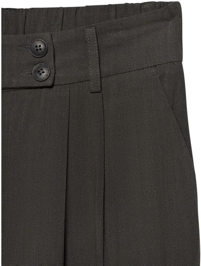 Lascana Bandplooibroek met zakken en knoopdetail wijd been linnenbroek zomershort