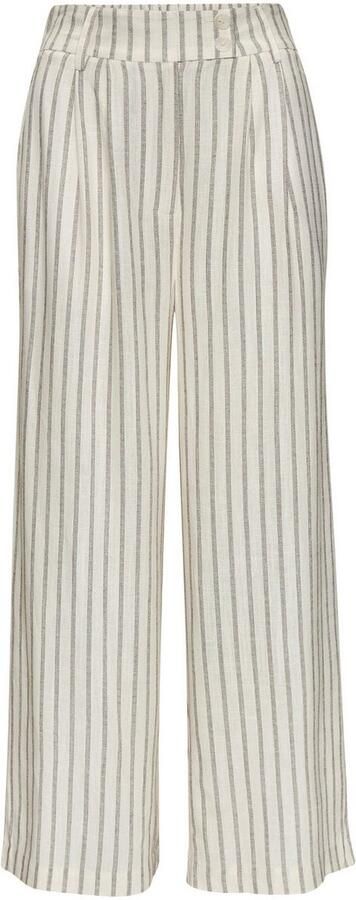 Lascana Bandplooibroek met zakken en knoopdetail wijd been linnenbroek zomershort - Foto 6