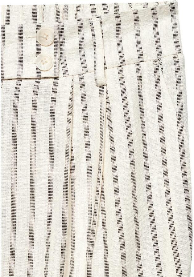 Lascana Bandplooibroek met zakken en knoopdetail wijd been linnenbroek zomershort - Foto 4