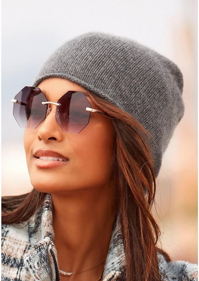 Lascana Beanie Gebreide muts Fijn breiwerk met rolrand wintermuts herfstmuts muts - Foto 2