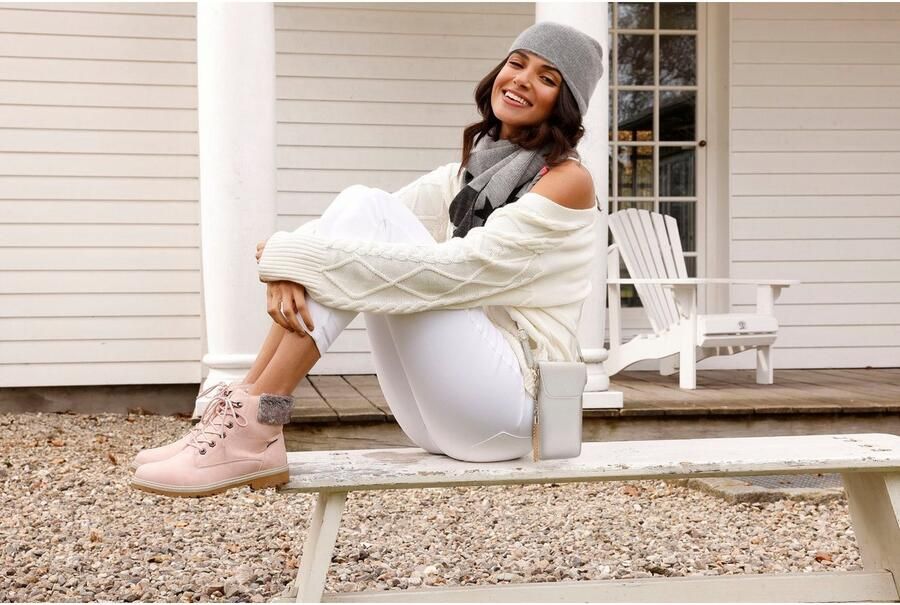 Lascana Beanie Gebreide muts Fijn breiwerk met rolrand wintermuts herfstmuts muts - Foto 4