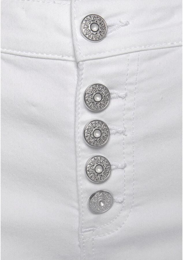 Lascana Bermuda met knoopsluiting katoen stretchstof korte broek - Foto 4