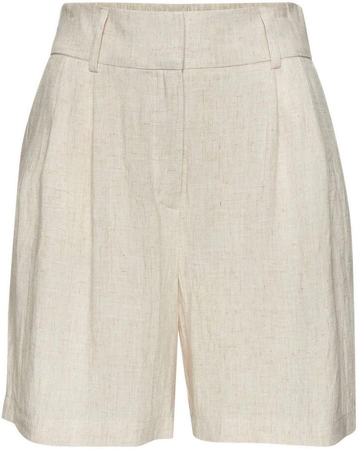 Lascana Bermuda met modieuze plooien vrouwelijke zomershorts geweven shorts - Foto 6