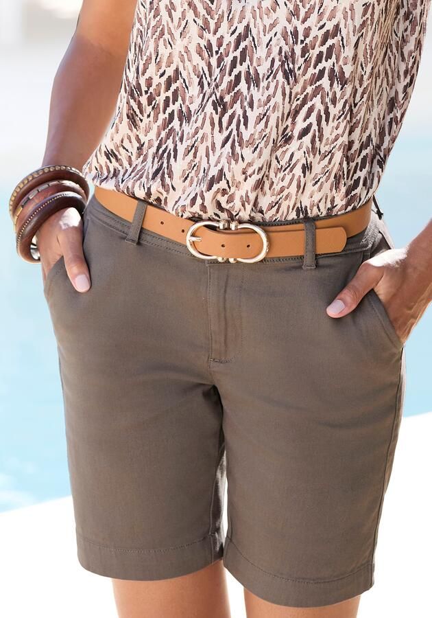 Lascana Bermuda om op te rollen van elastisch katoen korte broek shorts - Foto 6