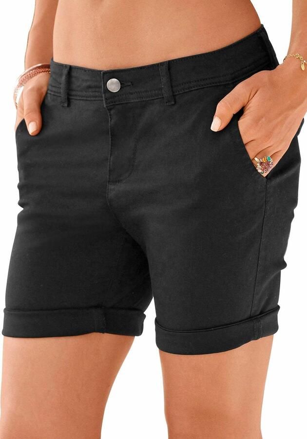 Lascana Bermuda om op te rollen van elastisch katoen korte broek shorts - Foto 4