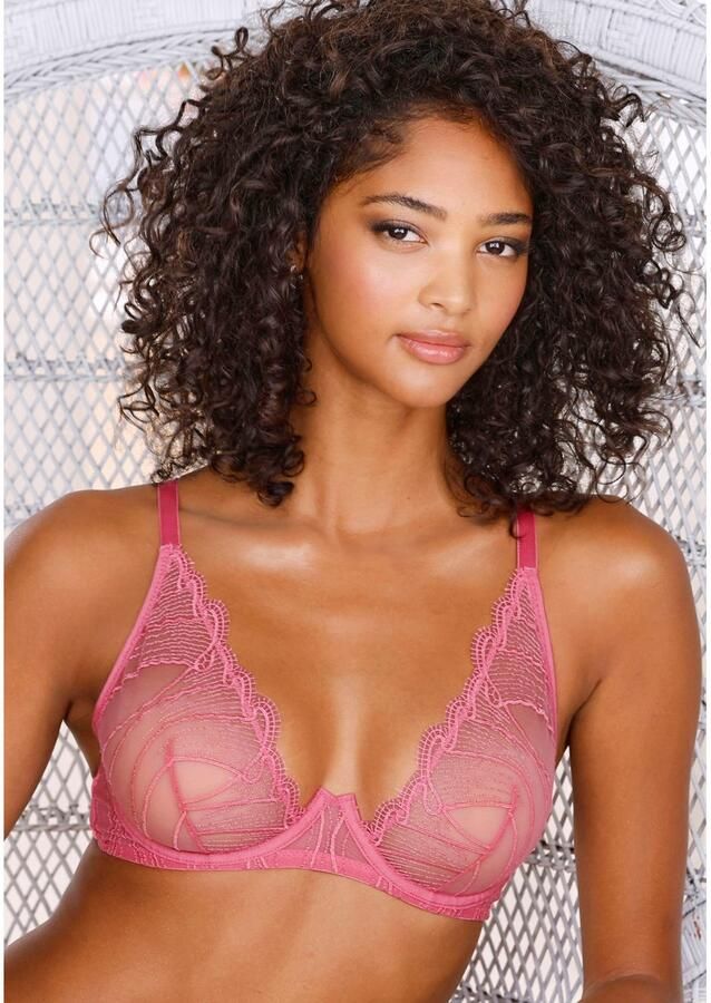 Lascana Beugel-bh GIANNA van licht glinsterend kant in transparante optiek sexy lingerie