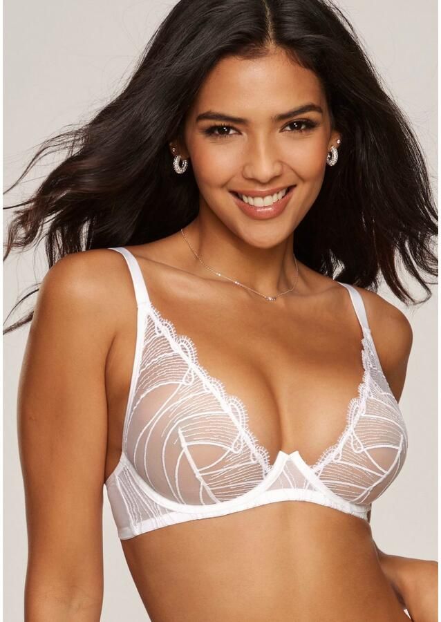 Lascana Beugel-bh GIANNA van licht glinsterend kant in transparante optiek sexy lingerie