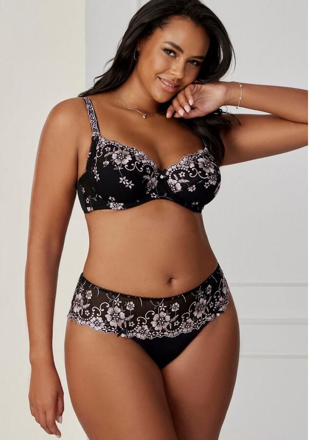 Lascana String Wanda Dessous met borduurkant in gebloemde look