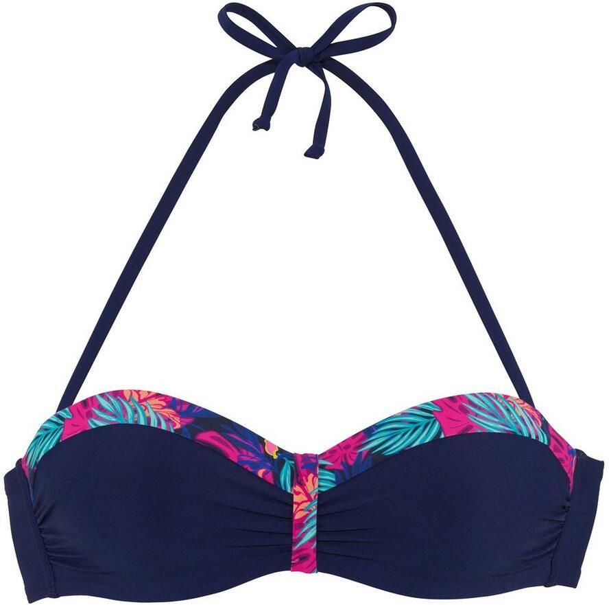 Lascana Beugelbandeau bikinitop Exotic met bedrukte rand aan de cups