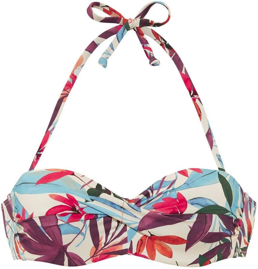 Lascana Beugelbandeau bikinitop I i met zomerse bladerenprint - Foto 5